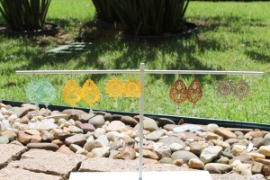 Pop of color! Feather-light Venetian lace earrings 