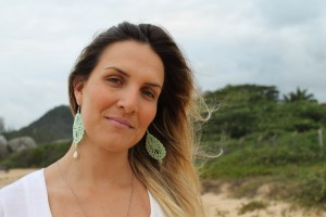 Mint green drop shape Venetian lace earrings with white Agate (semi-precious stone) and silver hardware